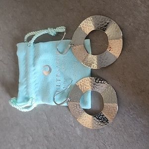 ULTRAFINE SILVER Large Hammered Circle Earrings